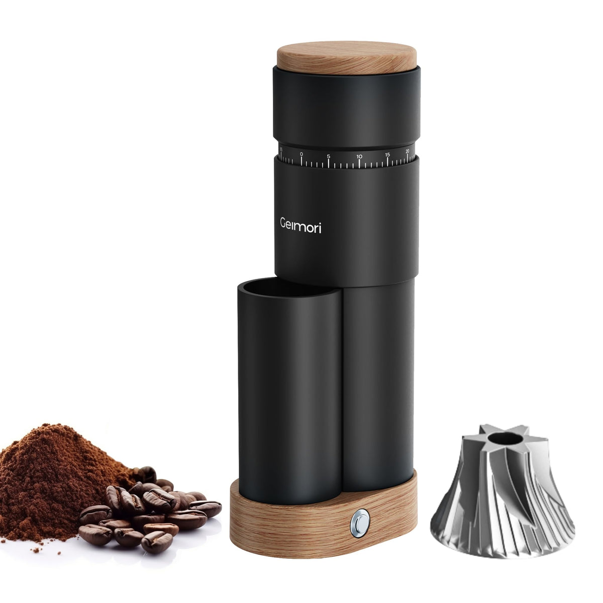 Burr Coffee Grinder,Wirsh Portable Electric Grinder Geimori T38 Plus,Espresso Grinder with Conical Burr,Stepless Grind Settings from Fine to Coarse for Espresso,Drip,French Press,Home&Travel Use