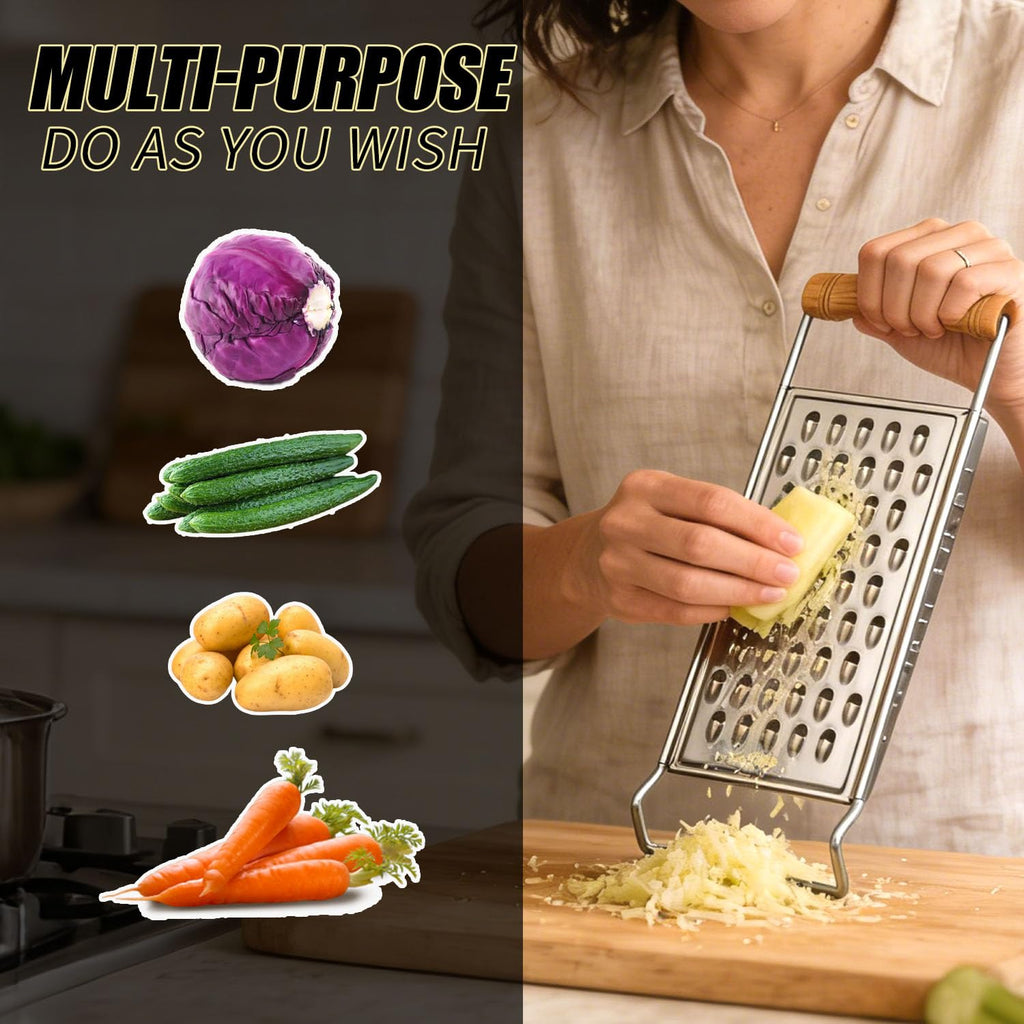 2 Pack Stainless Steel Handheld Grater Set, Coarse & Fine Kitchen Zester for Cheese, Vegetables, Chocolate & Spices