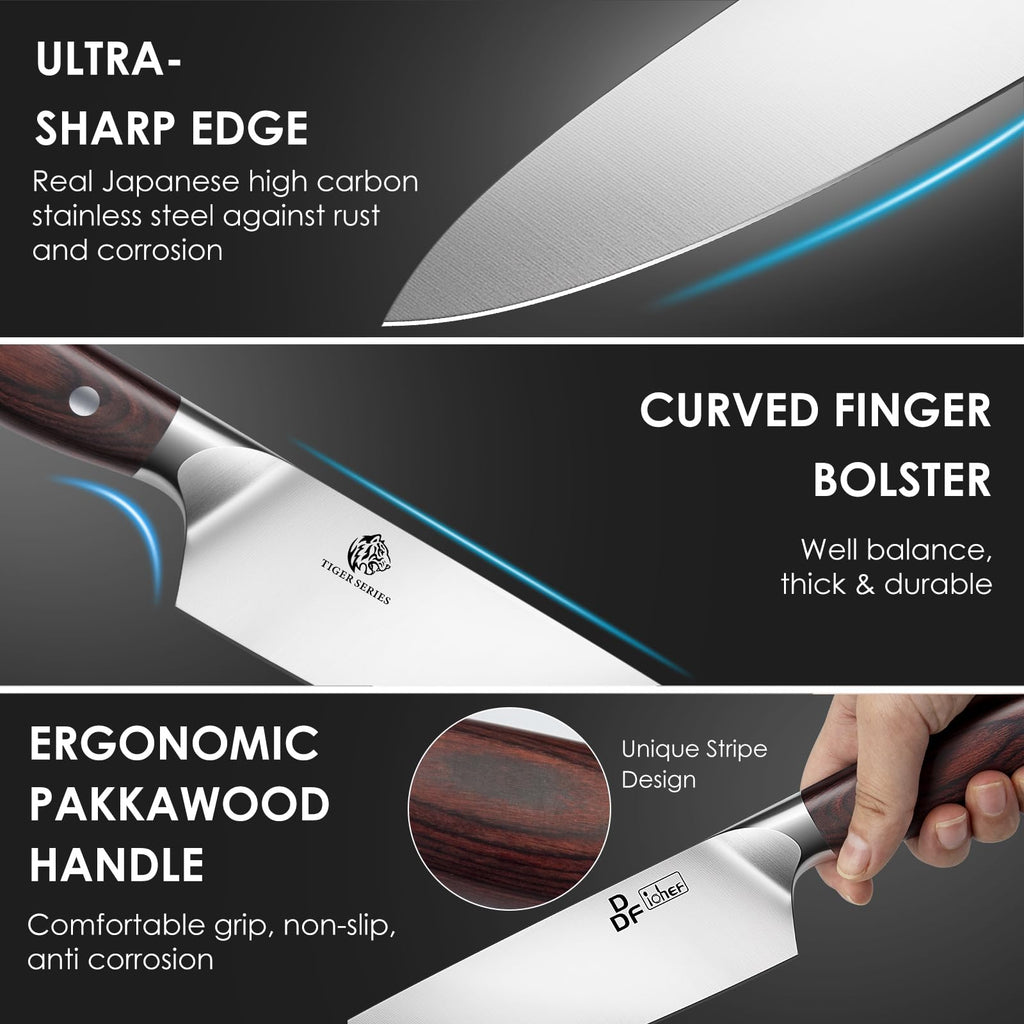 16-Piece Kitchen Knife Set, High-Carbon Stainless Steel, Pakkawood Handles