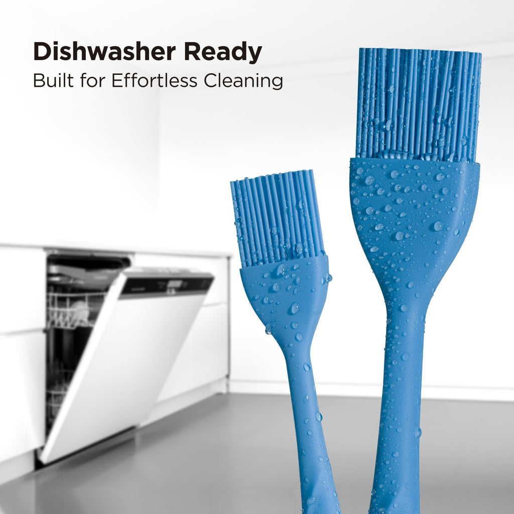 Kitchen Mama WaltzGrip Platinum Silicone Basting Pastry Brush, Blue