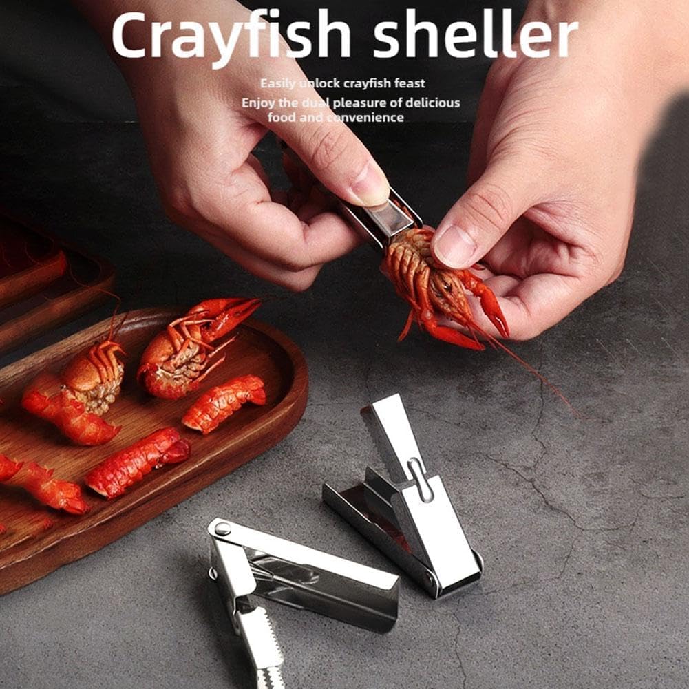 2025 New Crawfish Peeler Tool Stainless Steel, Crayfish Shelling Device Seafood Tool, Crawfish Tail Peeler, Crawfish Tail Remover Tool, Stainless Steel Crawfish Tail Peeler Tool (5 Pcs)