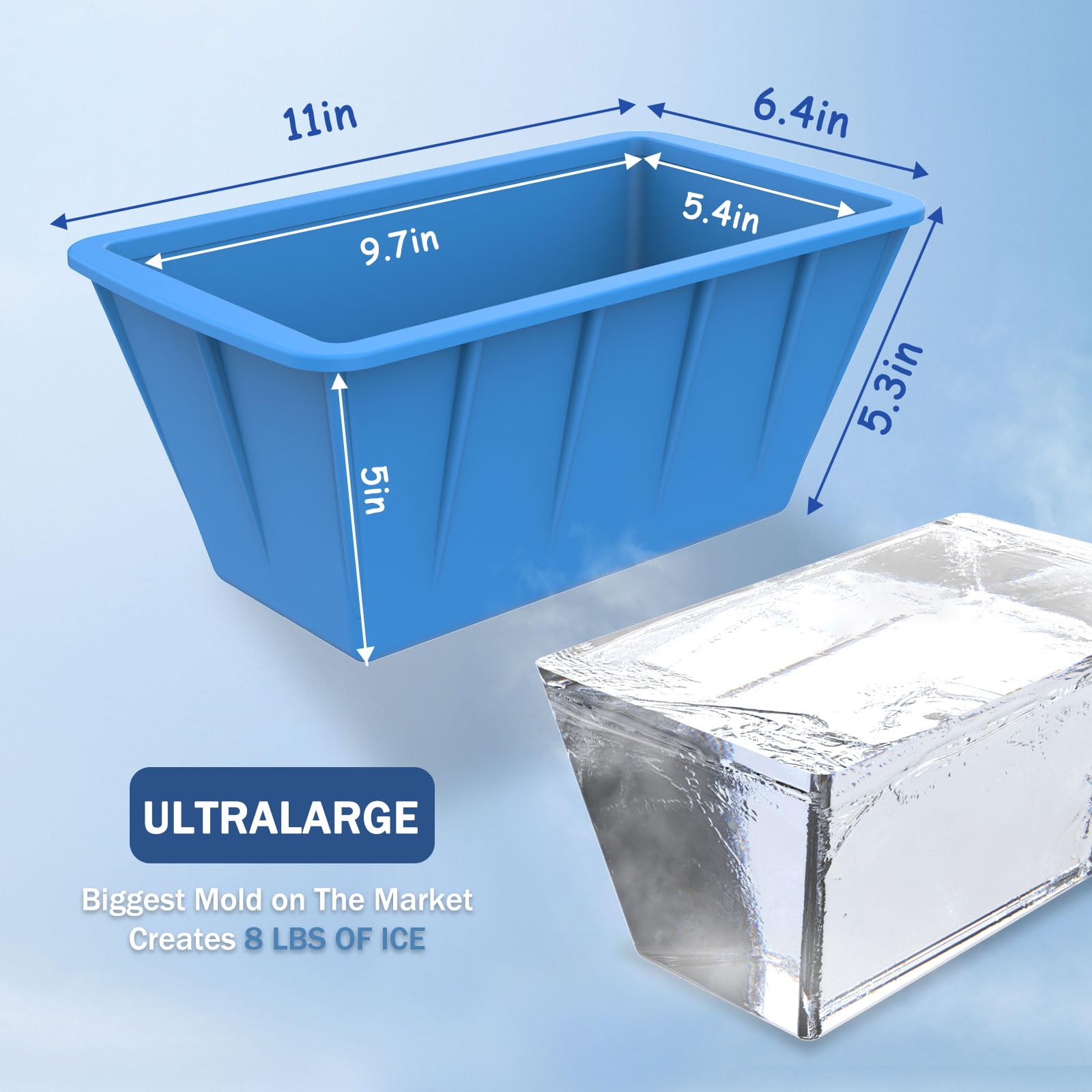 Extra Large Ice Block Molds 4 Pack 32LB
