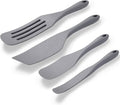 Tongjude Silicone Spurtle Set, Silicone Spatula Set, Heat Resistant Cooking Utensil for Nonstick Cookware, Serving，Baking, Whisking, Smashing, Scooping, Spreading, 4 Piece