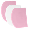 SURDOCA Dough Scraper Bench Scraper - 3P 8.3x5.5" Plastic Flexible Bowl Scraper, Sharp Edge & Angles Cake Scraper. Non-Slip Bakeware Decorating Tools Sculpting & Modeling Tools - Pink+White+Pink