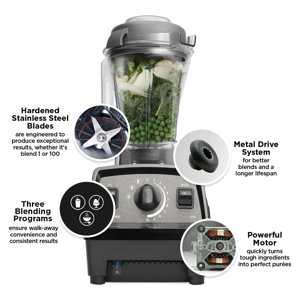 Vitamix Propel 510 Blender with Simply Smoothies Cookbook, 3 Preset Blending Programs, Professional-Grade, 48-oz Container, Slate