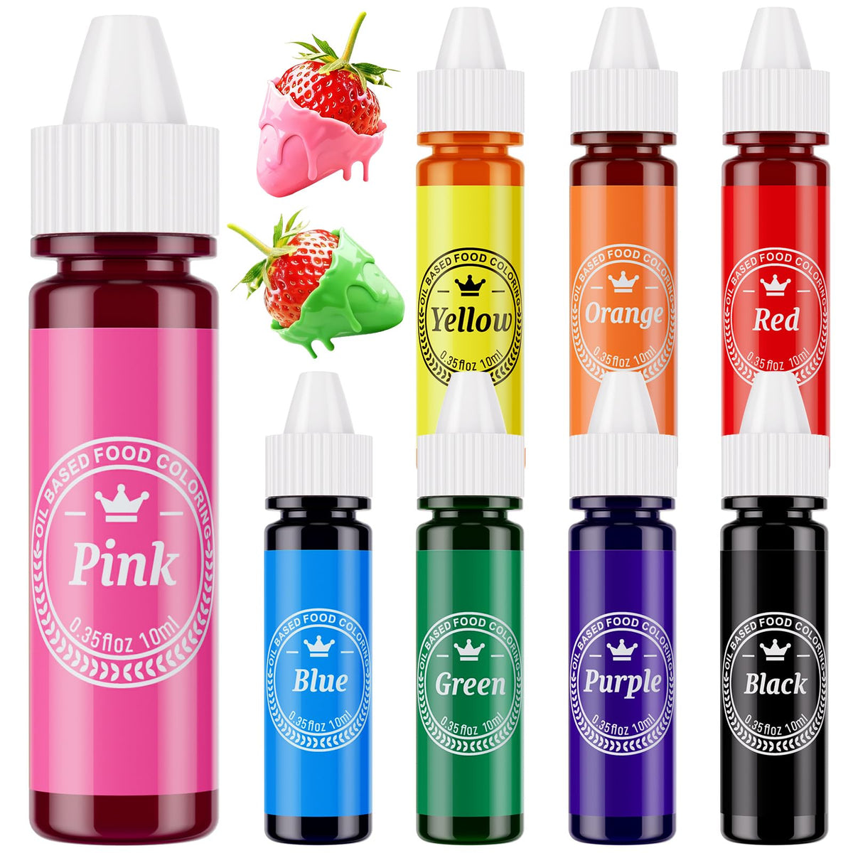 Oil Based Food Coloring for Chocolate 20 Colors.25 Fl Oz Bottles Food Grade Edible Dye for Baking Candy Melts
