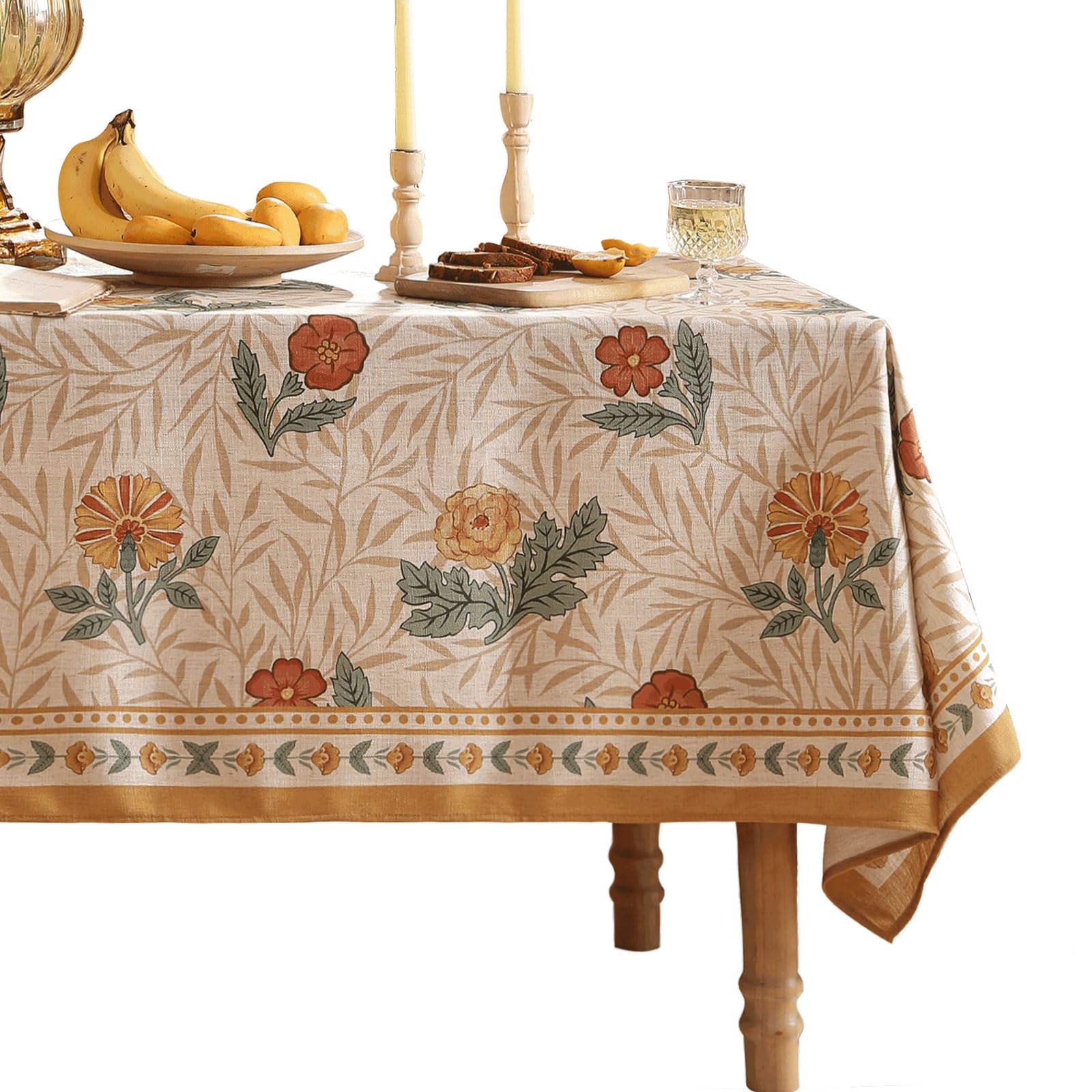 patdrea Vintage French Linen Tablecloth — 94" x 63" (Rectangular) — 79" x 55" (Rectangular)