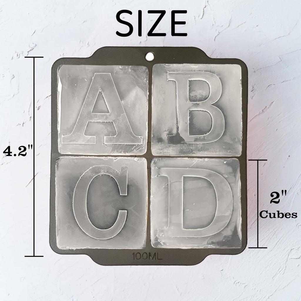 Letter G Monogram Ice Cube Mold Custom Ice Cube Mold 2 Inch Big Initials Silicone Ice Cube Tray Gifts for DAD Gifts for Him