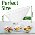 bUCLA 12 Pack Clear Plastic Serving Bowls - 20 OZ Angled Serving Bowls Disposable for Chip,Candy,Salad & Fruit - Ideal for Party & Wedding