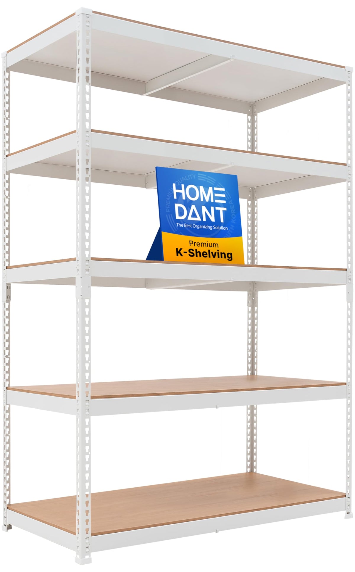 HOMEDANT White 28" W 5 Tier Storage Shelves Garage Shelving Unit Metal