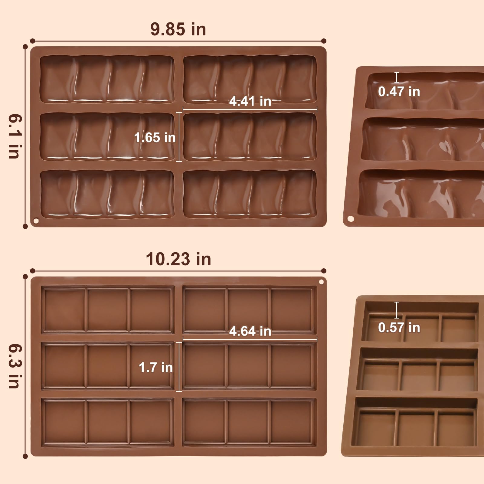 Chocolate Molds for Dubai Pistachio Stuffed, 2 Pack