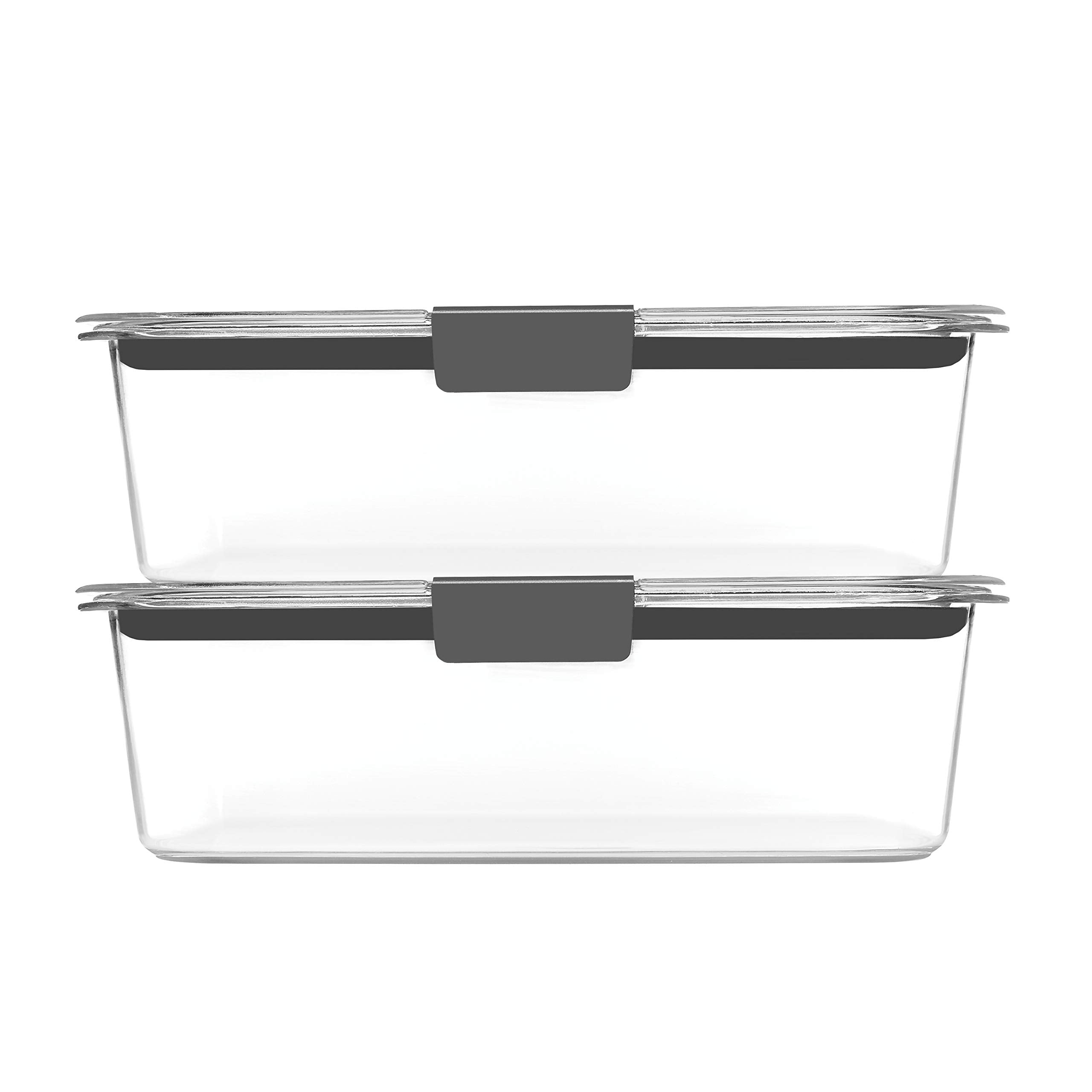Rubbermaid Brilliance BPA-Free Food Storage Containers with Lids, Airtight Clear Set of 2 (9.6 Cup), Ideal for Lunch, Meal Prep, and Leftovers