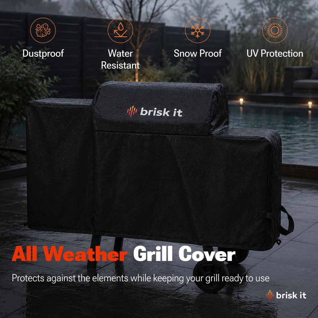 Brisk It Zelos-450 WiFi A.I. Electric Wood Pellet Smoker Grill - Smart Grill With Waterproof Cover– 450 sq.in Cooking Area,7-in-1 Outdoor Grill & Smoker, PID Controller (Up to 500°F), Meat Probe
