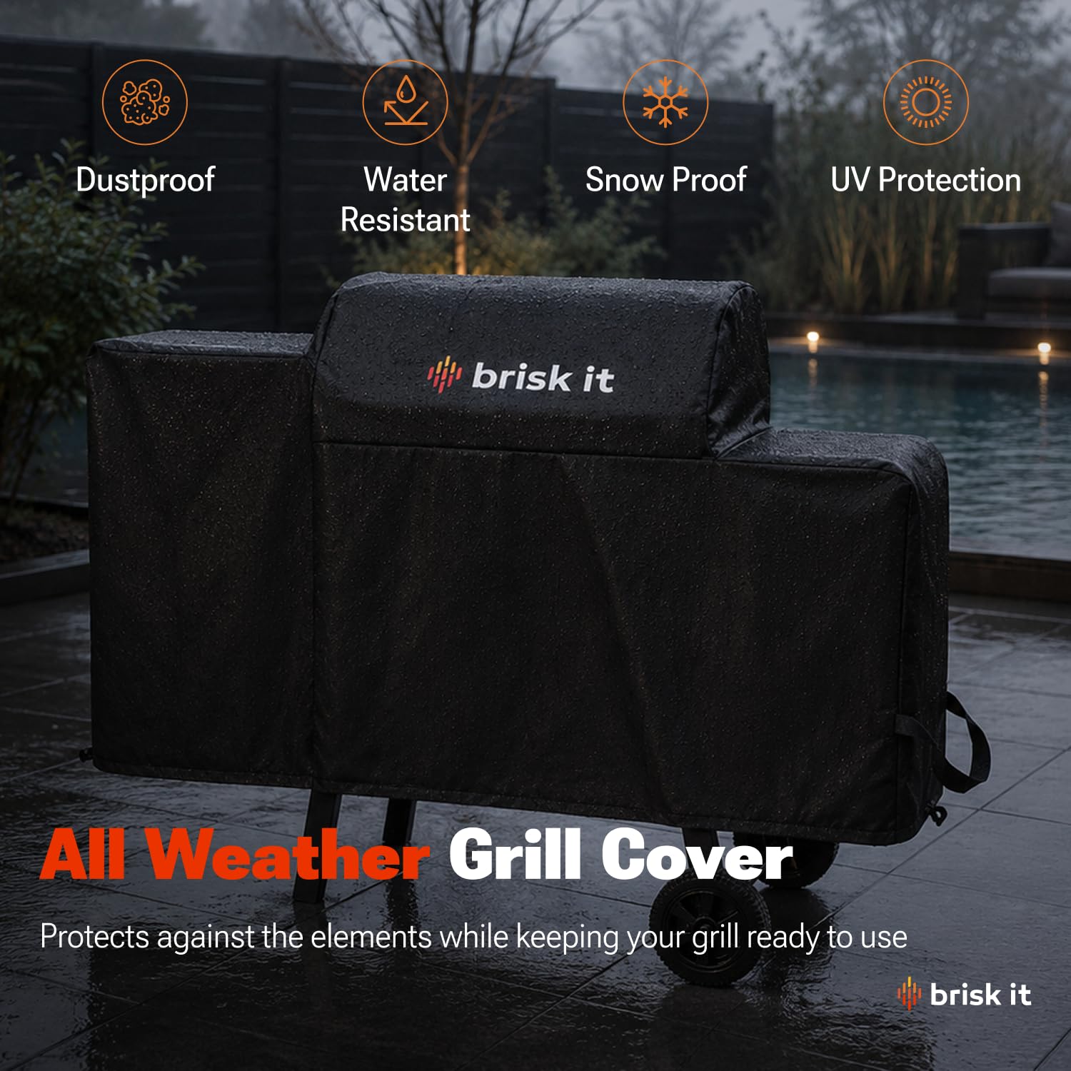 Brisk It Zelos-450 WiFi A.I. Electric Wood Pellet Smoker Grill - Smart Grill With Waterproof Cover– 450 sq.in Cooking Area,7-in-1 Outdoor Grill & Smoker, PID Controller (Up to 500°F), Meat Probe