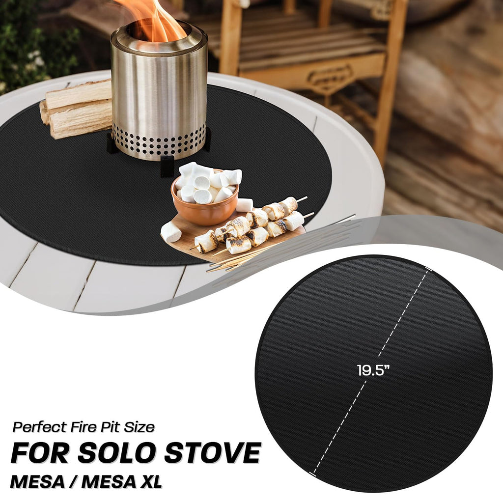 rumlick 19.5" Fire Pit Mat for Solo Stove Mesa - Round Under Grill Mat