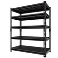 SUPPNEED Metal Storage Garage Shelving: 48'' Wide 2,500Lbs Freestanding Utility Shelves, Adjustable Heavy Duty Rack Units 5 Tier Black 48" W x 18" D x 78" H