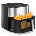 KINSING Air Fryer 8 in 1, XL 8.5 QT Large Airfryer with View Windows,MAX 400℉ for Crispy, 85% Less Oil, Fast Roast, Preheat, Shake, Bake, Non-Stick Basket for Easy Clean, With Professional Recipes