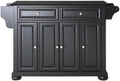 Crosley Furniture Alexandria Granite Top Rolling Kitchen Island Storage Cart, Microwave Stand, Spice Rack, Black