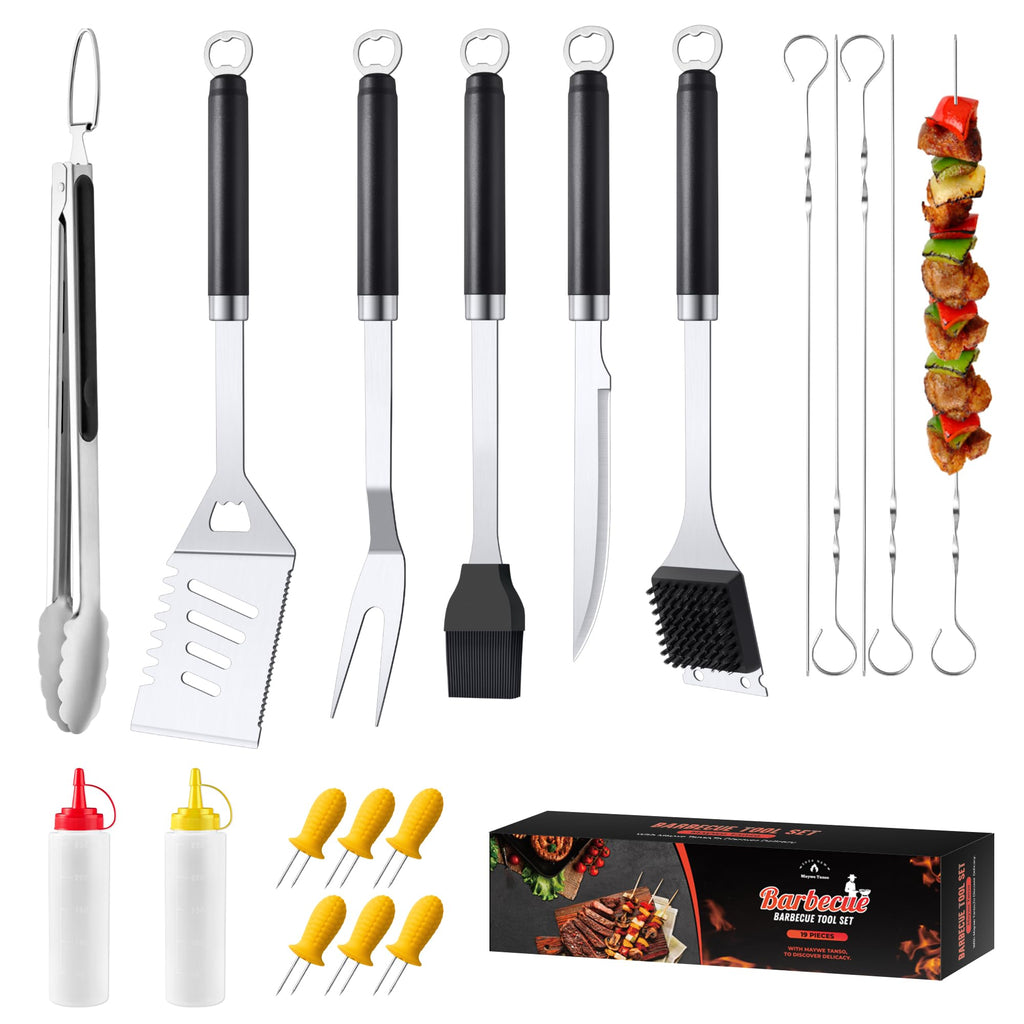 BBQ Grilling Accessories Grill Tools Set, Stainless Steel BBQ Utensils for Grill, Professional Barbecue Accessories Barbecue Kit for Men & Women,Practical Grill Tools for Outdoor Camping,Father's Day