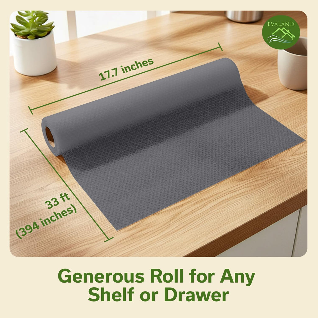 EVALAND Shelf Liner Cabinet Liner Non-Adhesive Drawer Liner 17.7 in x 33 FT