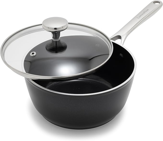 Lumenflon Orfeo 10 Piece Nonstick Cookware Set, Made in Italy, Diamond Ceramic PFAS-Free Pots & Pans, Induction Ready, Scratch Resistant, Laser-Fused Surface for Durability, Dishwasher Safe