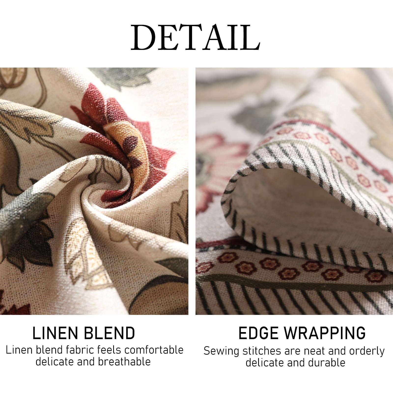 ISAENNE Designer Vintage Linen Tablecloth Rectangular,79"x55"-Ratina