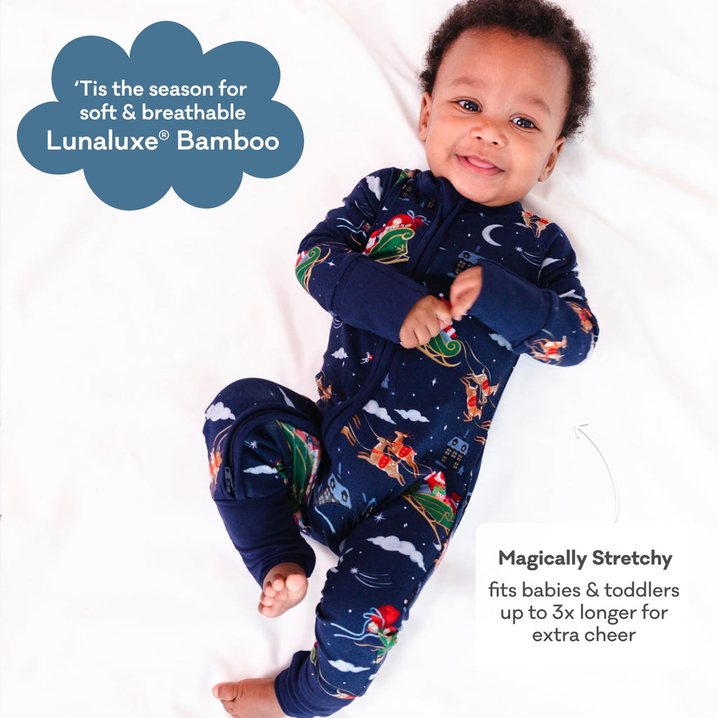 Little Sleepies Baby Christmas Pajamas, Santa's Sleigh, Preemie