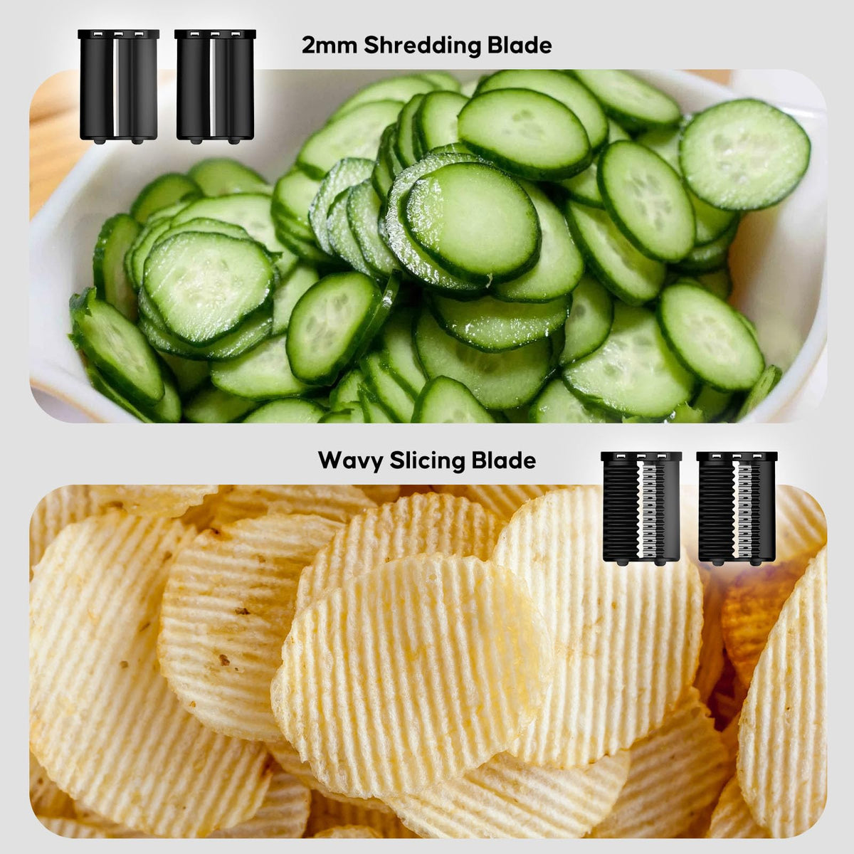 VVAKAM Electric Cheese Grater,300W DC Motor Salad Maker,Electric Slicer Shredder with 5 Different Shapes of Blades,Electric Vegetable Cutter for Potato,Carrot,Black