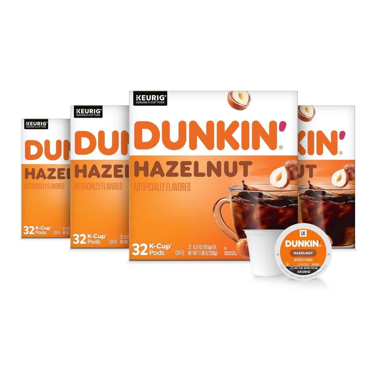 Dunkin’ Hazelnut Artificially Flavored Coffee, Keurig K-Cup Pods, 10 Count