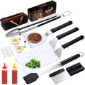 Griddle Accessries Kit, 20Pcs Stainless Steel Metal Spatula Set, Grill BBQ Spatula Utensils Set with Storage Bag, Professional Grill Spatula Set for Men Women Outdoor BBQ & Camping