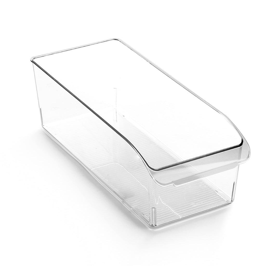 BINO | Plastic Storage Bins, Large | THE CURVE COLLECTION | Multi-Use Fridge / Freezer Organizer | Built-In Handle | BPA-Free | Pantry and Home Organization