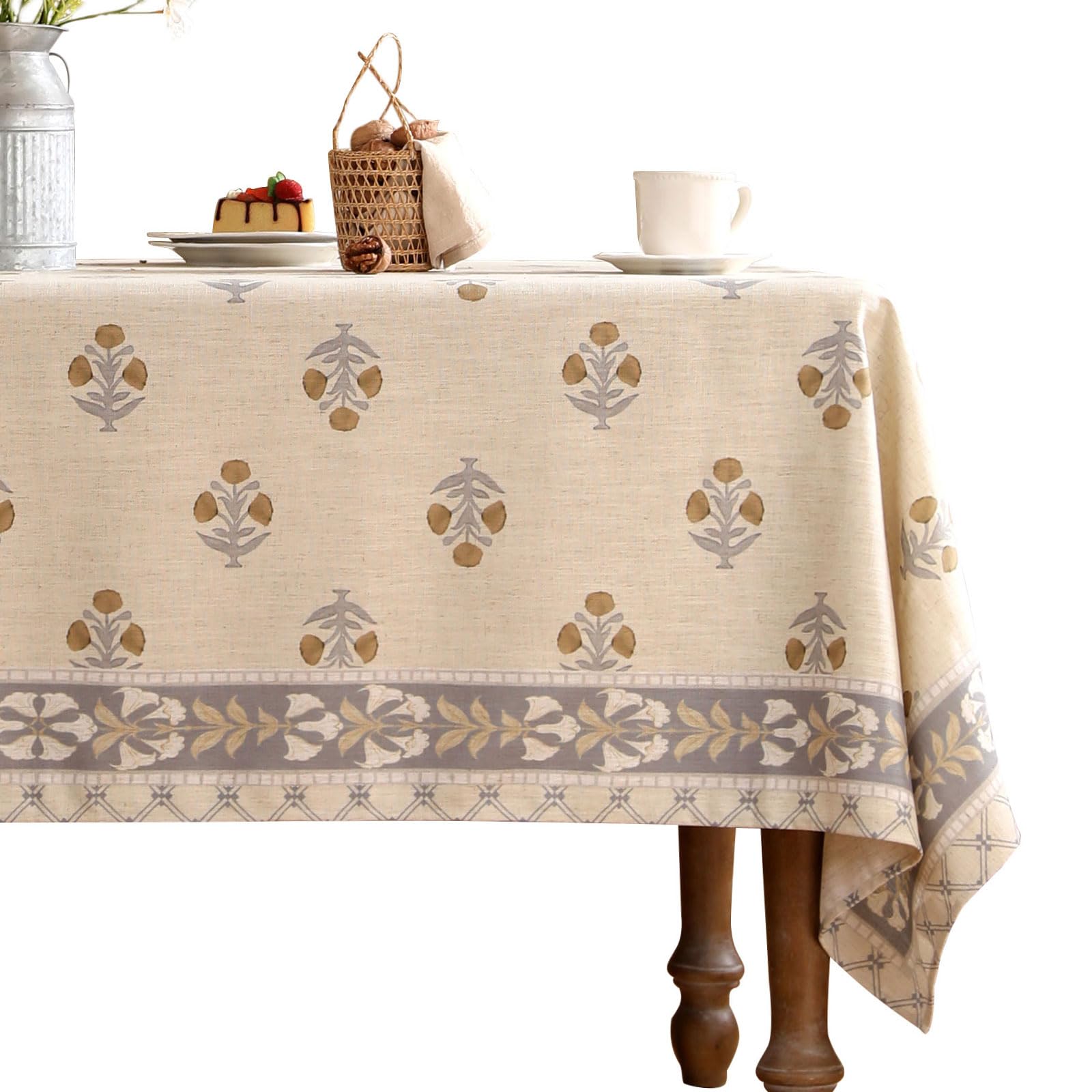 patdrea Vintage French Linen Tablecloth,Square,55"x55"-Istana A