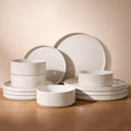 Famiware Nebula 12-Piece Stoneware Dinnerware Set, Creamy White