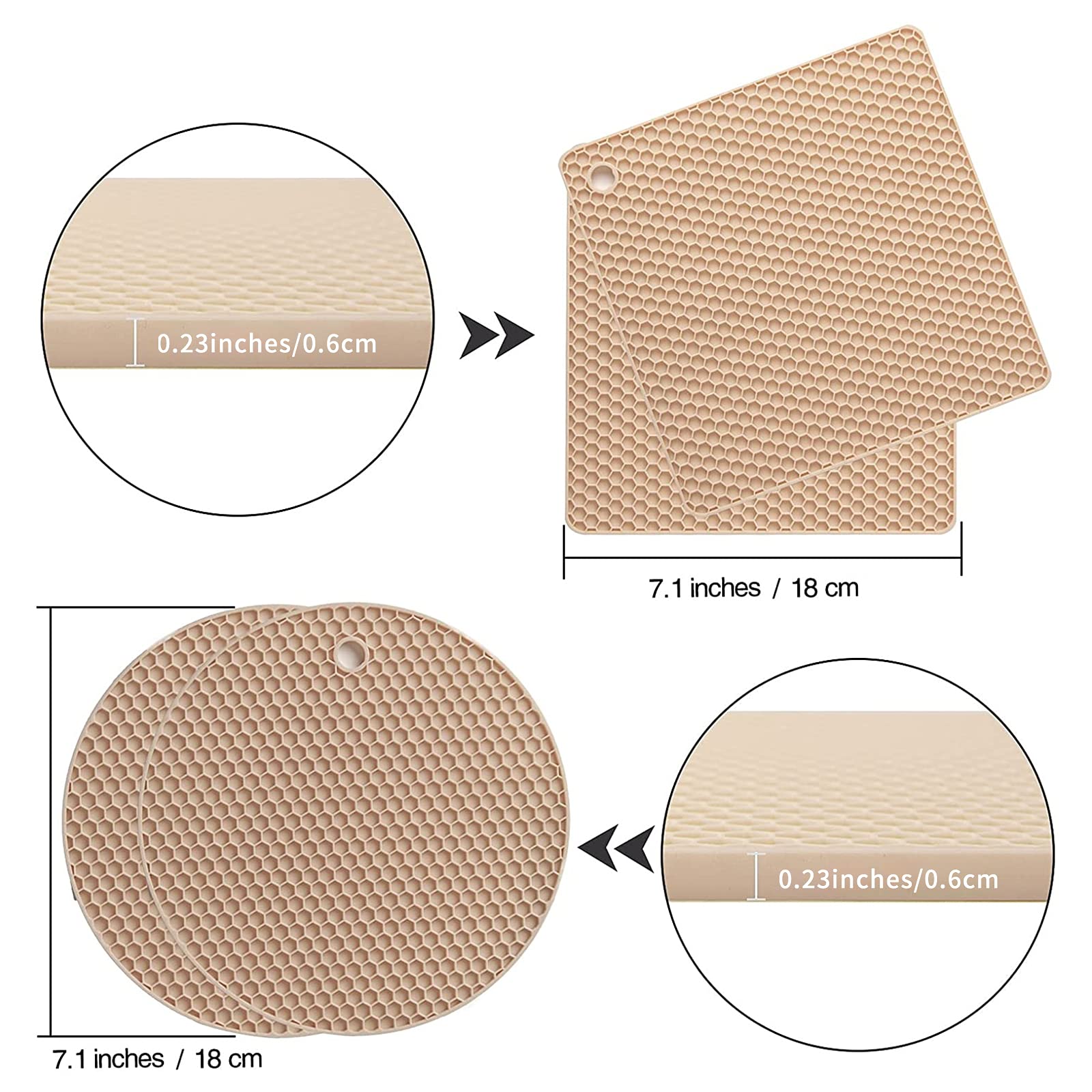Joyhalo 4 Pack Trivets for Hot Dishes