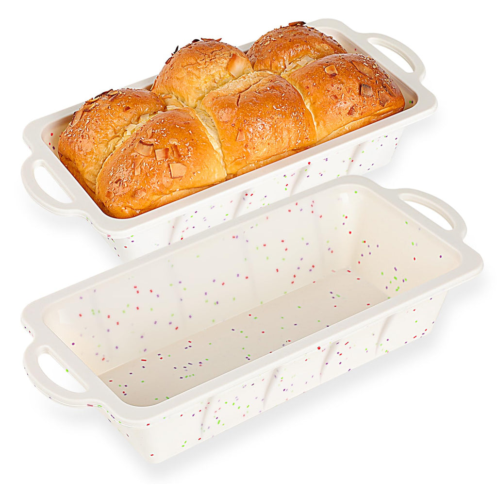 Vinino 2 Pack XLarge Nonstick Silicone Loaf Pans 12.5 x 5.5'' for Baking