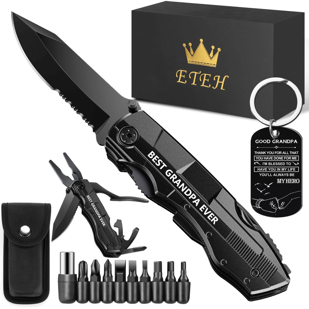 Gifts for Boyfriend Husband,Multitool Pocket Knife "I LOVE YOU",Anniversary Birthday Christmas Valentines Day Gifts for Him,Unique Camping Hunting Cycling Gift Ideas for Men
