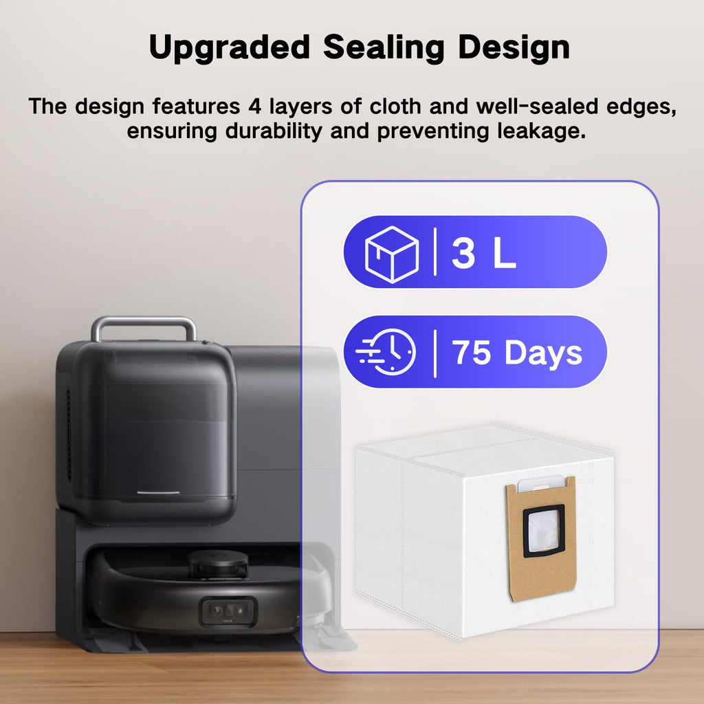 12 Pack Dust Bags for Eufy C28 OMNI, E28 OMNI, E25 OMNI Robot Vacuum
