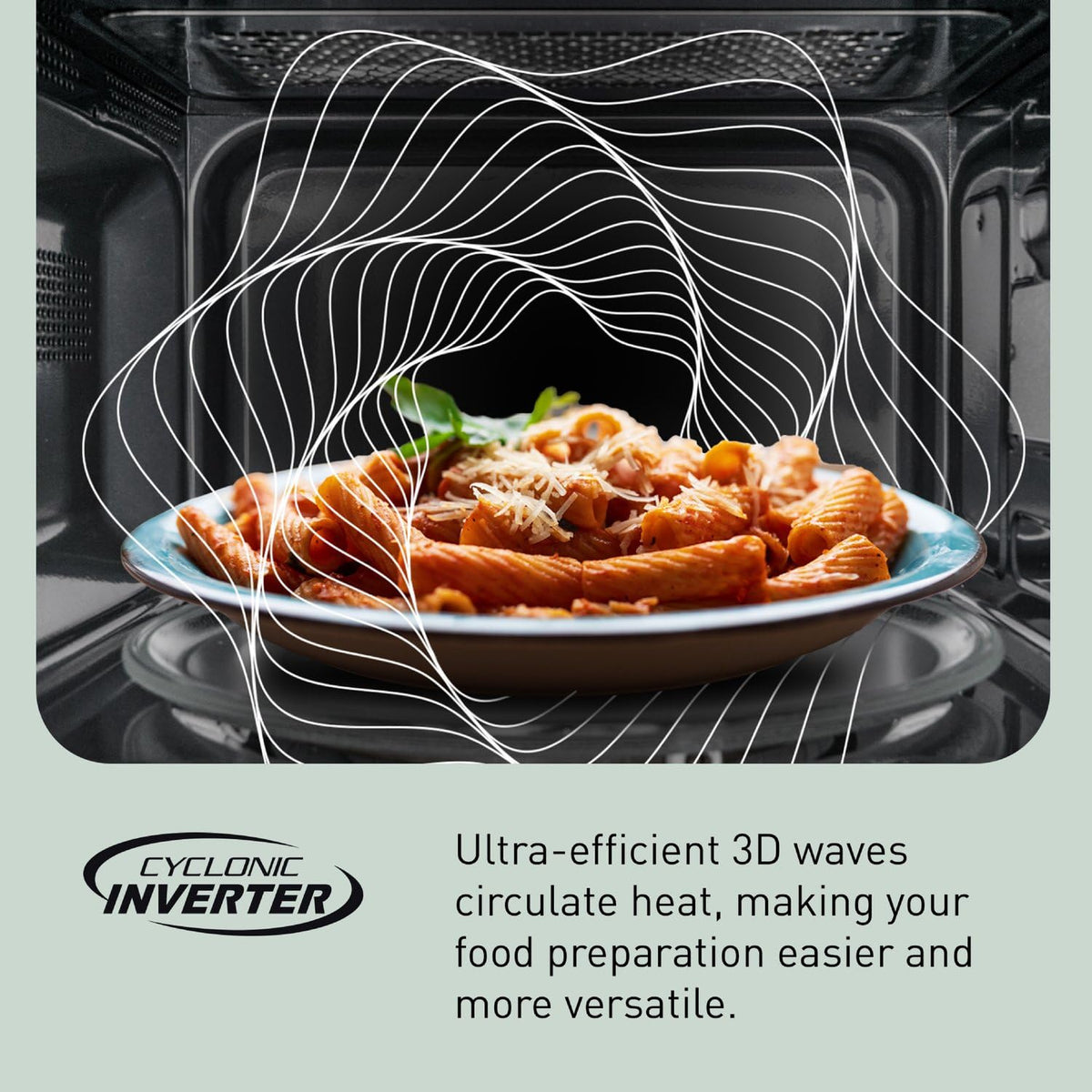 Panasonic NN-SN76LS 1.6 cu.ft Cyclonic Inverter Countertop Microwave Oven 1250Watt Power with Genius Sensor Cooking, 19.44"D x 21.88"W x 11.94"H, Stainless Steel