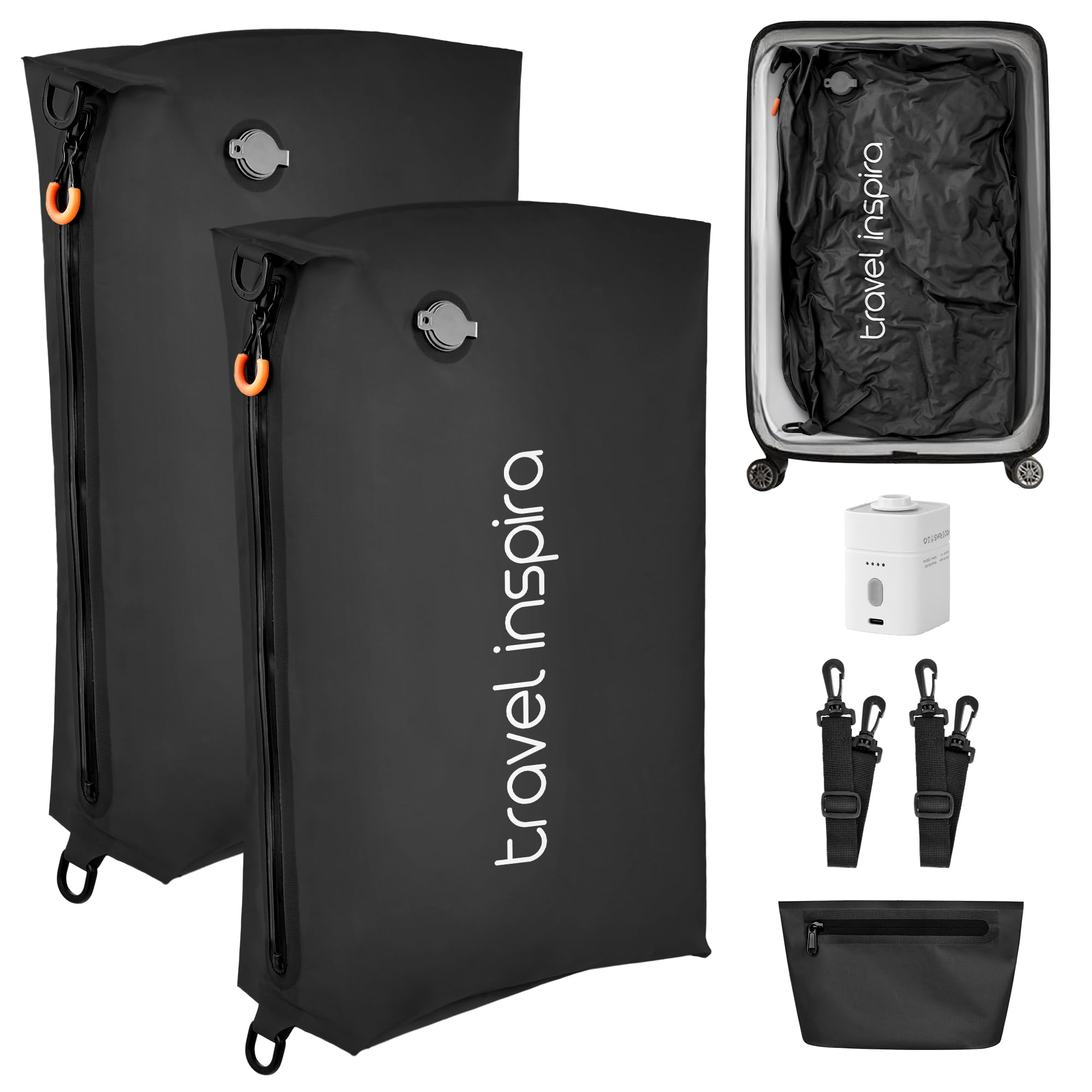 Compression Packing Cube with Electric Pump, Waterproof Travel Storage Bag