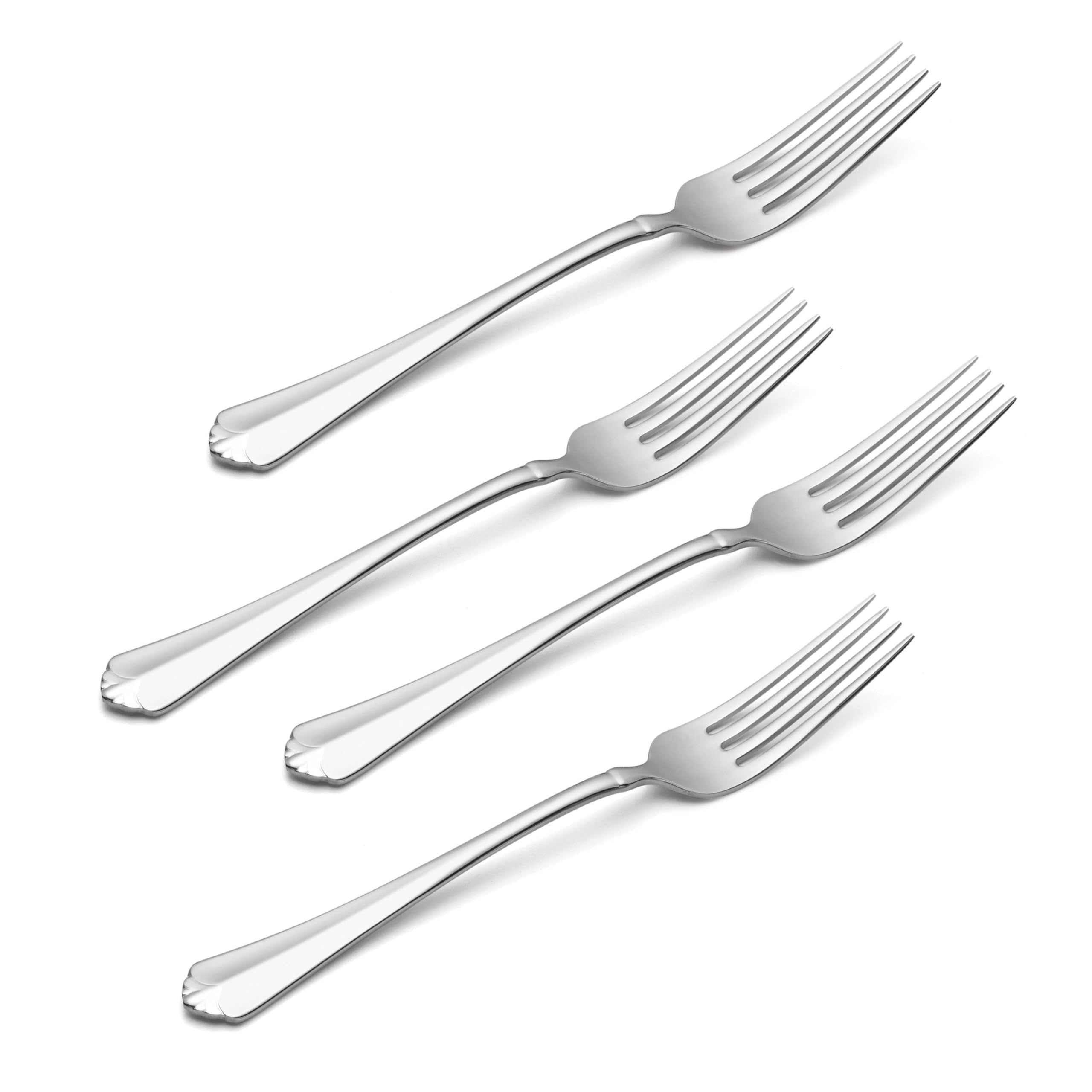 Oneida Silverware Set, Juilliard Fine Flatware 4-Piece Dinner Forks Set, Service For 4, 18/10 Stainless Steel, Rust Resistant, Dishwasher Safe, Home And Kitchen Utensils (Silver, 4 Piece)