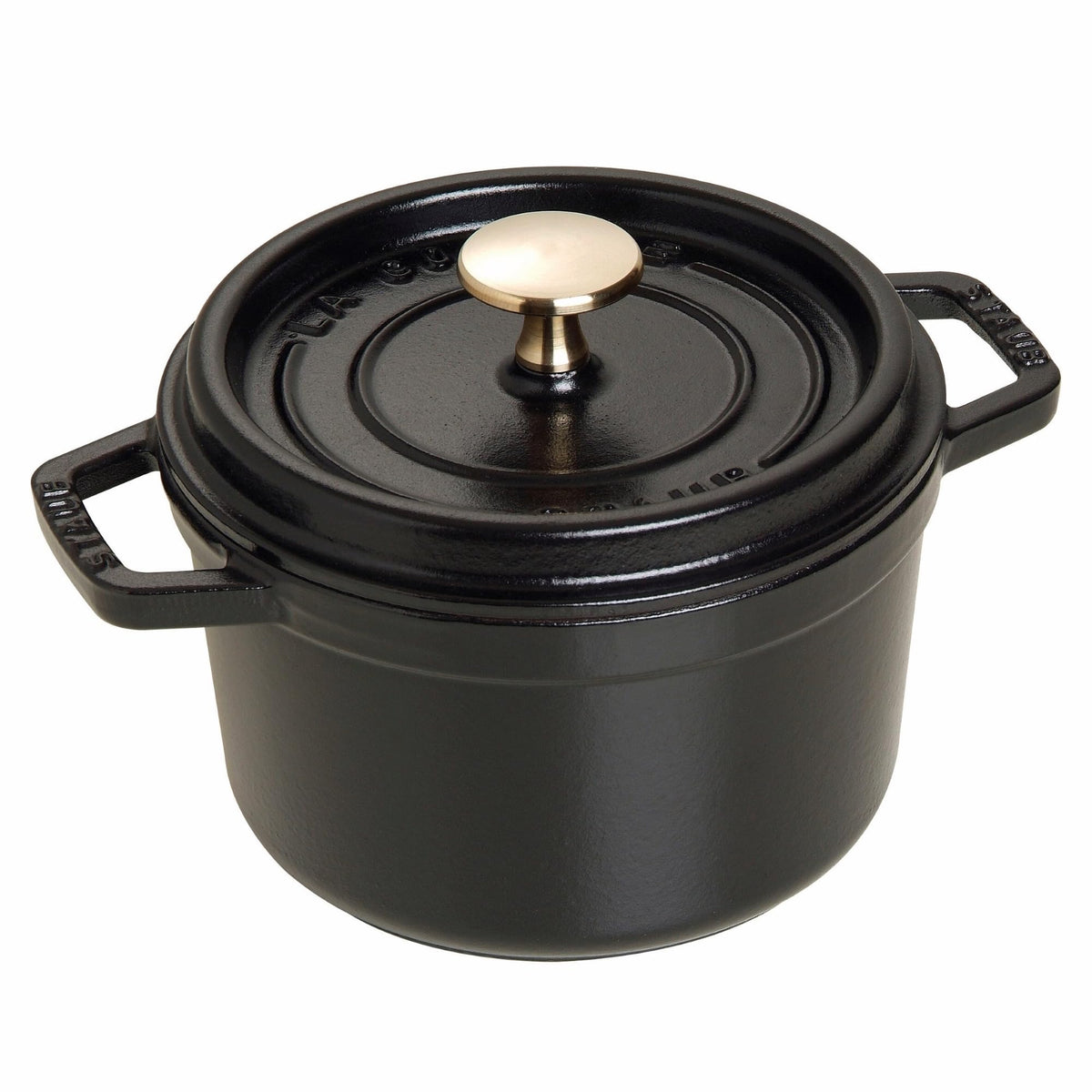 STAUB Cast Iron Dutch Oven 0.5-qt Round Cocotte, Made in France, Serves 1, Matte Black