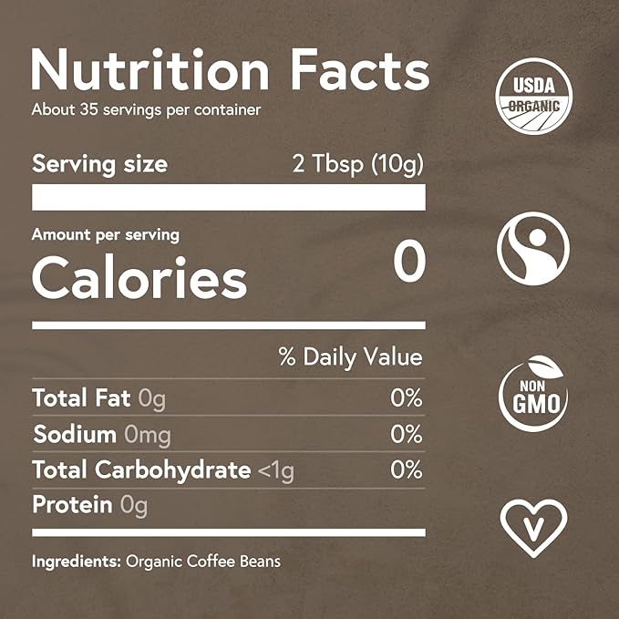 Fabula Low Acid Decaf Coffee Ground, USDA Organic Coffee Medium Roast - Single Origin - Non-GMO - No Molds - Mycotoxins Pesticides Free Coffee - 12 Oz