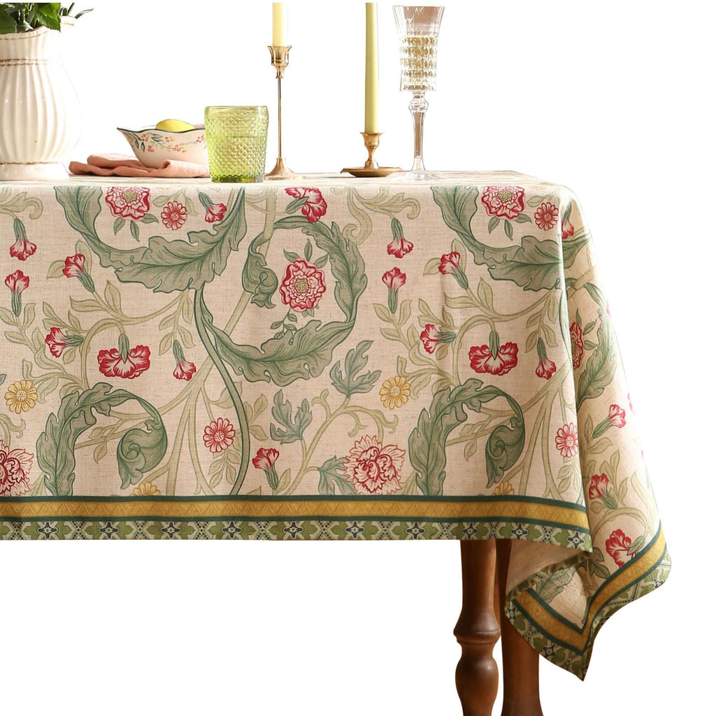 patdrea Vintage French Linen Tablecloth — 94" x 63" (Rectangular) — 79" x 55" (Rectangular) — 87" x 55" (Rectangular)