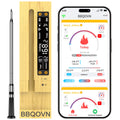 BBQOVN WiFi Sub-1G Wireless Meat Thermometer Unlimited Range 7 NIST Certified Sensors with Ambient Temp 2 Temp Monitoring Ways Digital Smart Base and App for BBQ, Smoker, Grill, Oven (Single Probe)