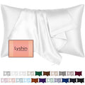 LYSHIN White Silk Pillow Cases Queen Size with Hidden Zipper