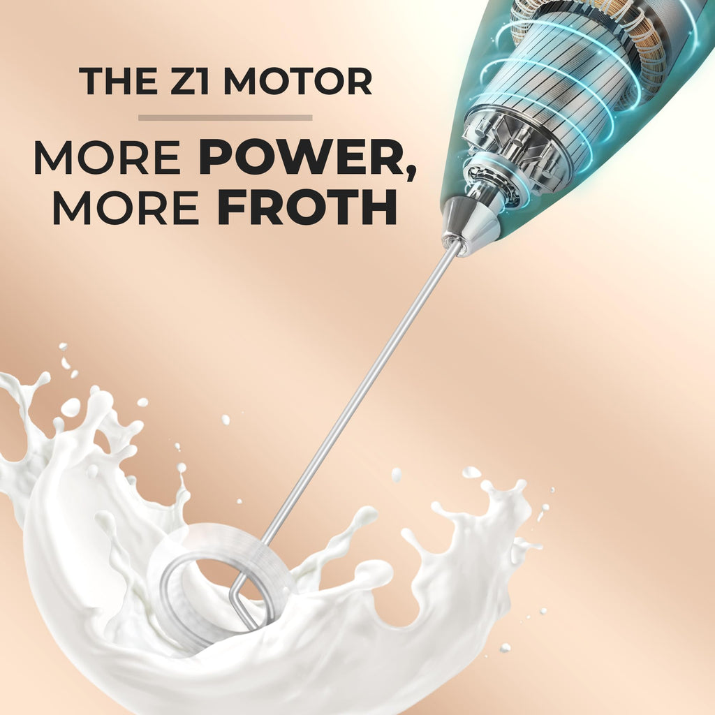Mini & Mighty Milk Frother Wand – Powerful Handheld Coffee Frother, Battery Operated Drink Mixer – Compact Pocket Size – Detachable Whisk for Latte, Cappuccino, Matcha, Hot Chocolate