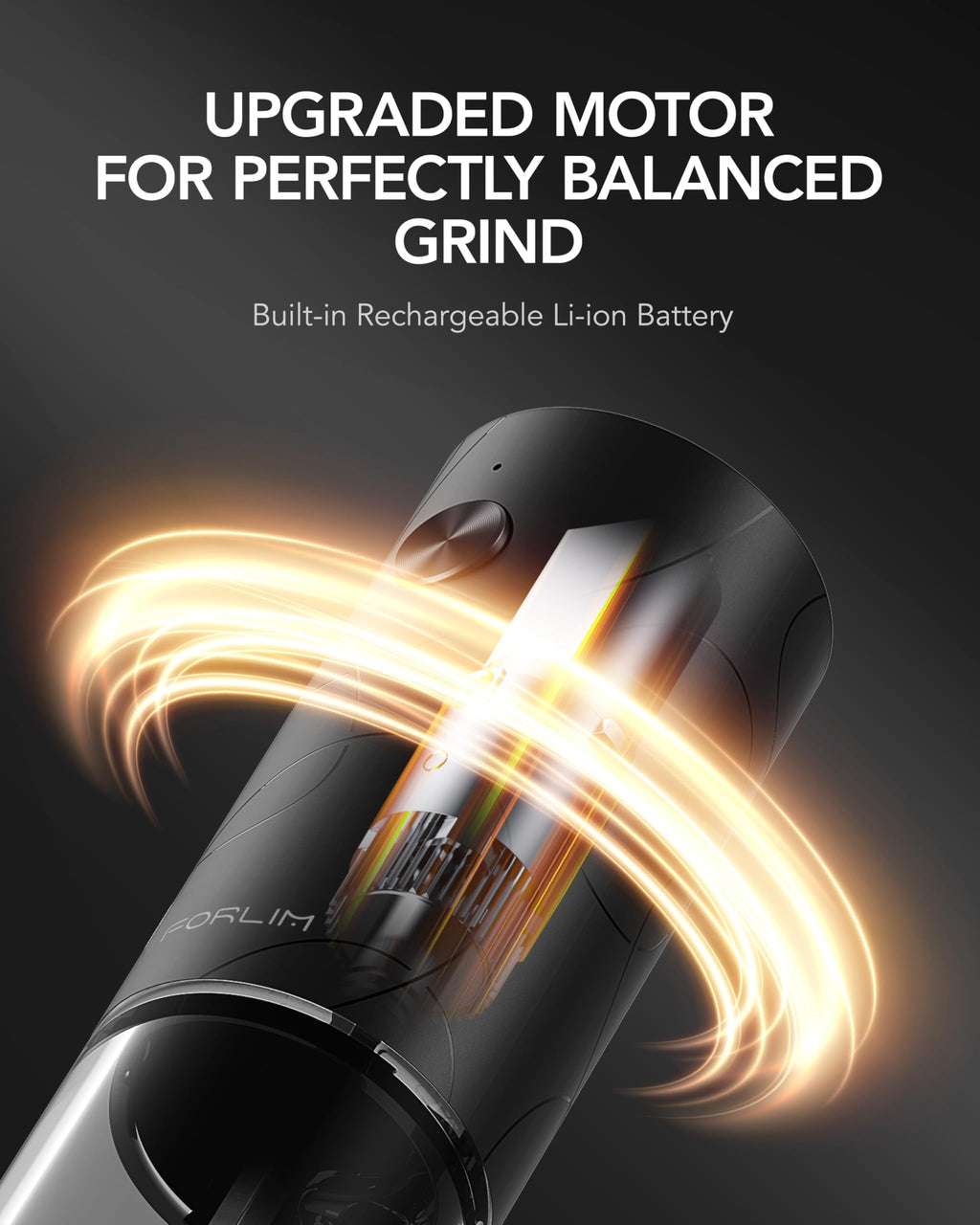 FORLIM Electric Salt & Pepper Grinder Set, Rechargeable 2 Pack, Black White