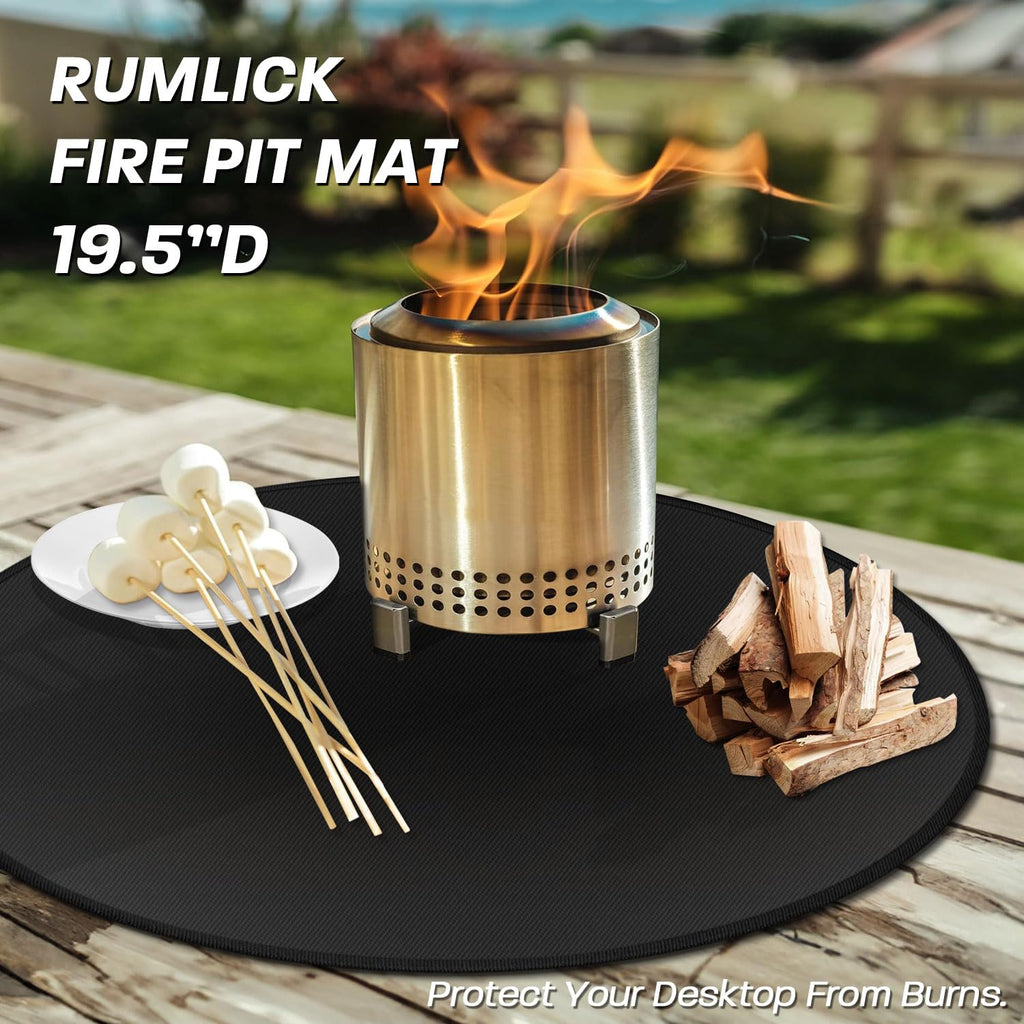 rumlick 19.5" Fire Pit Mat for Solo Stove Mesa - Round Under Grill Mat