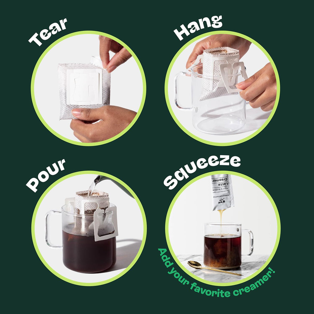 Copper Cow Coffee Vietnamese Churro Pour Over Coffee & Creamer Set, 8 Coffees + 8 Creamers | Dark Roast | Real Cinnamon | No Artificial Flavors | No Refrigeration Needed | As Seen on Shark Tank