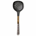 MACKENZIE-CHILDS Slotted Spoon, Silicone Turner for Cooking, Black-and-White Courtly Check